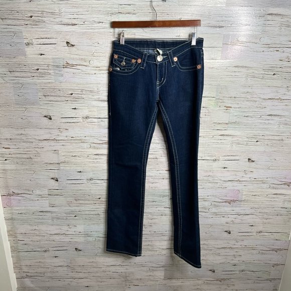 TRUE RELIGION Billy Super T Low Rise Boot Straight Leg Size 27 Sparkly silver - Picture 2 of 10